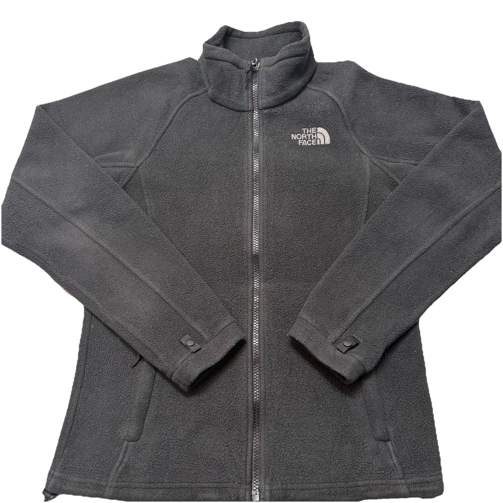 Women's The North Face Black Full Zip Fleece Jacket Size XS Extra Small Hike